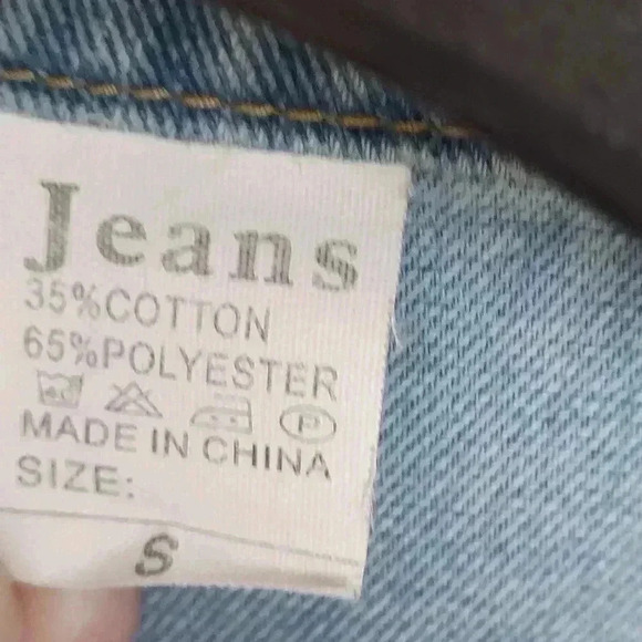 Trendy Like New Distressed Denim Maxi Jacket Blue Jean Duster - Picture 6 of 6